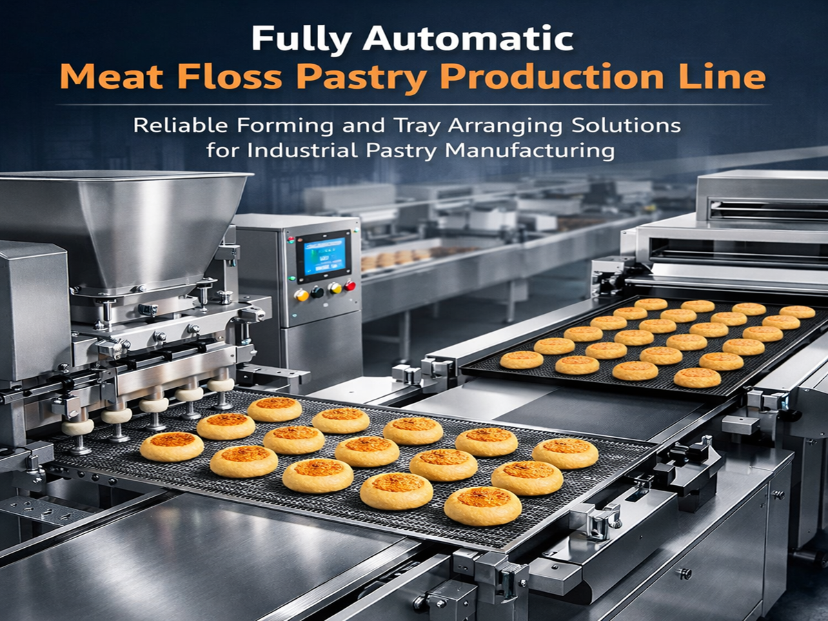 Fully Automatic Shortbread Production Line——Reliable Forming and Tray Arranging Solutions for Industrial Pastry Manufacturing