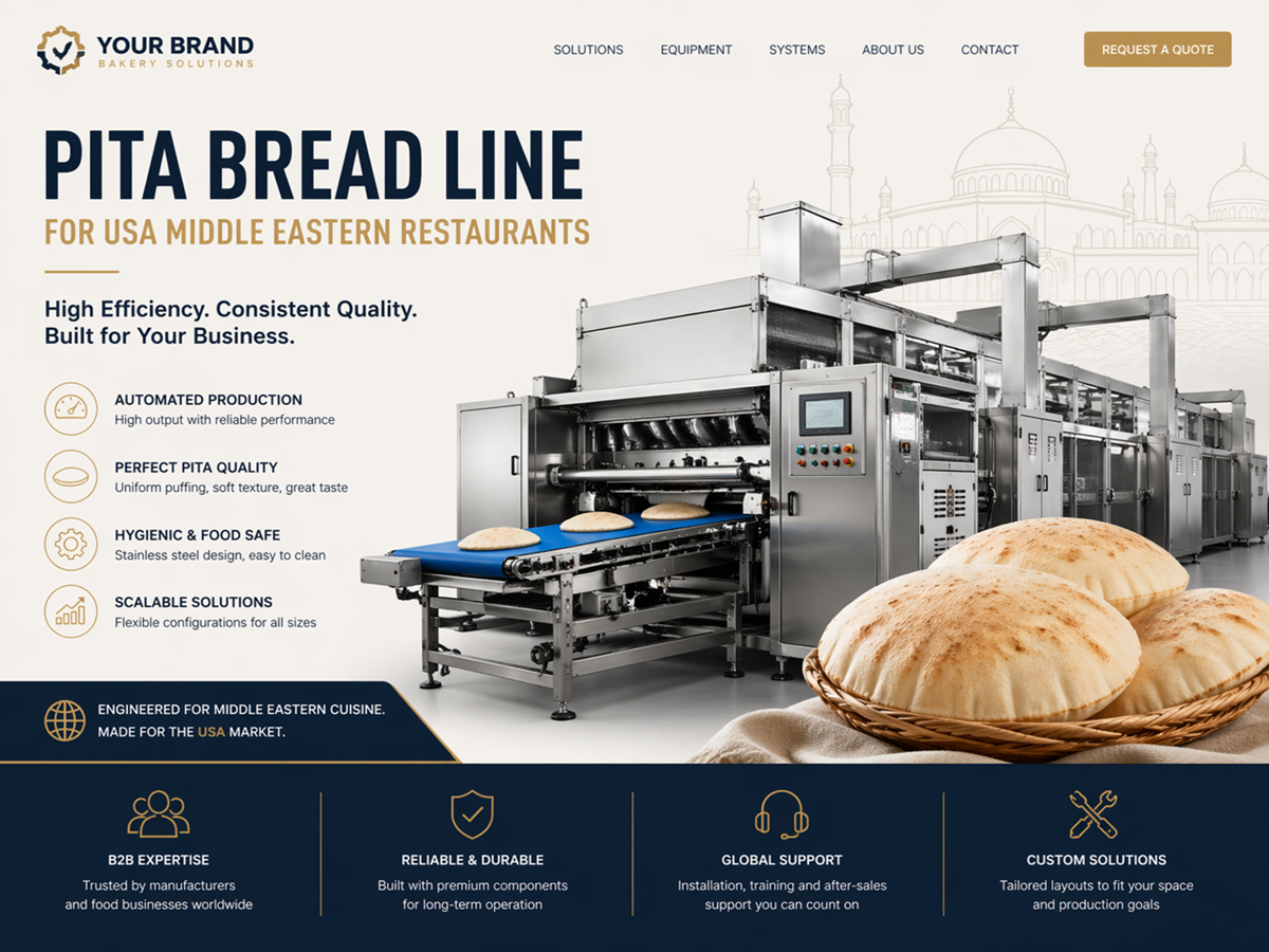 Pita Bread Line for USA Middle Eastern Restaurants