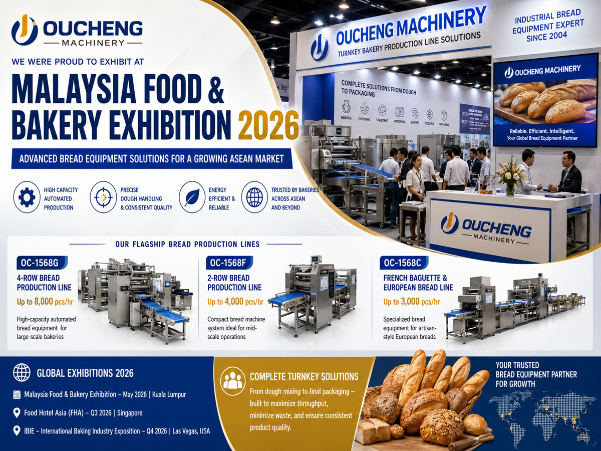 Oucheng Machinery at Malaysia Exhibition 2026: Showcasing Advanced Bread Equipment & Bread Machine Solutions