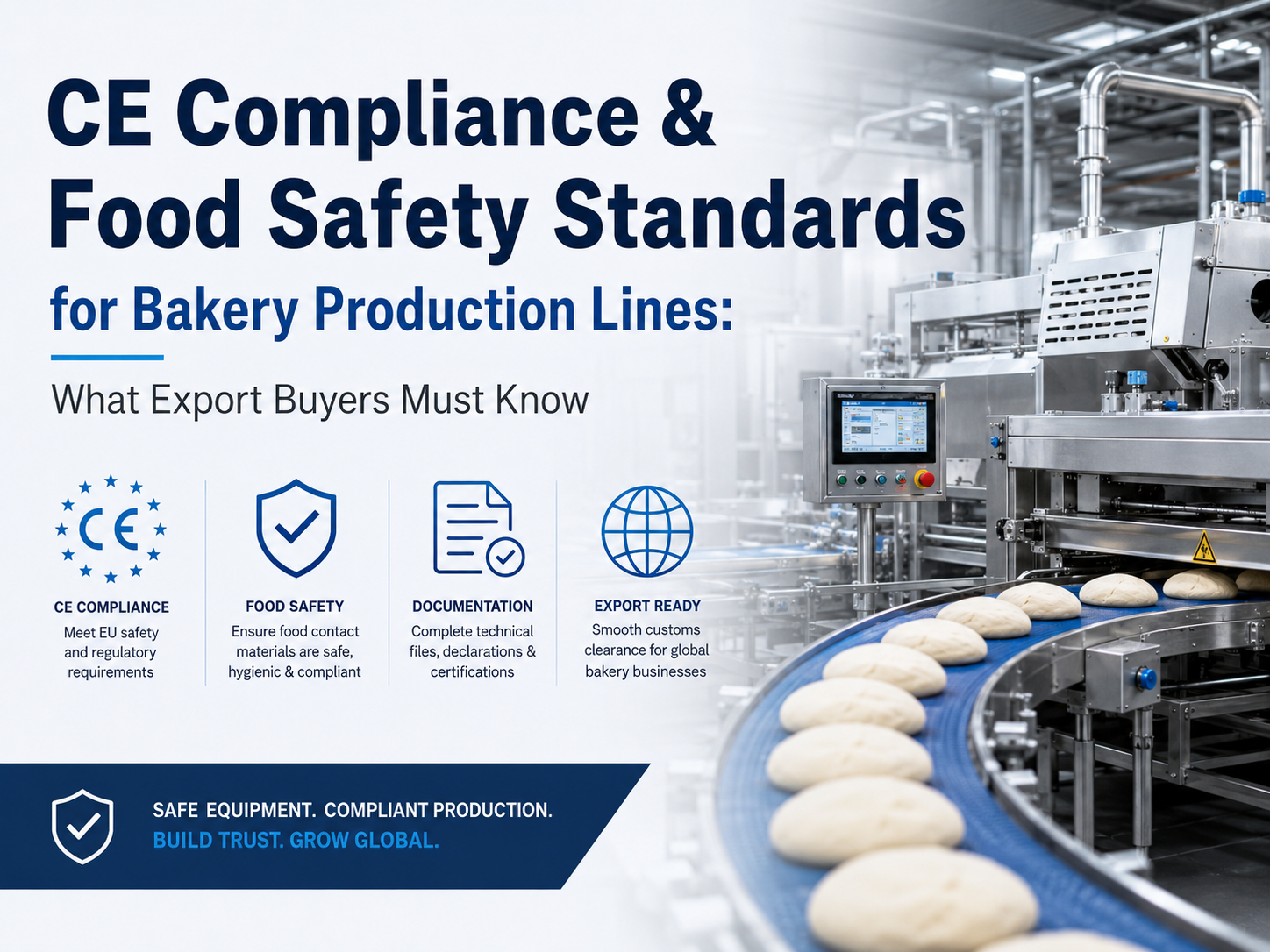 CE Compliance &amp; Food Safety Standards for Bakery Production Lines: What Export Buyers Must Know
