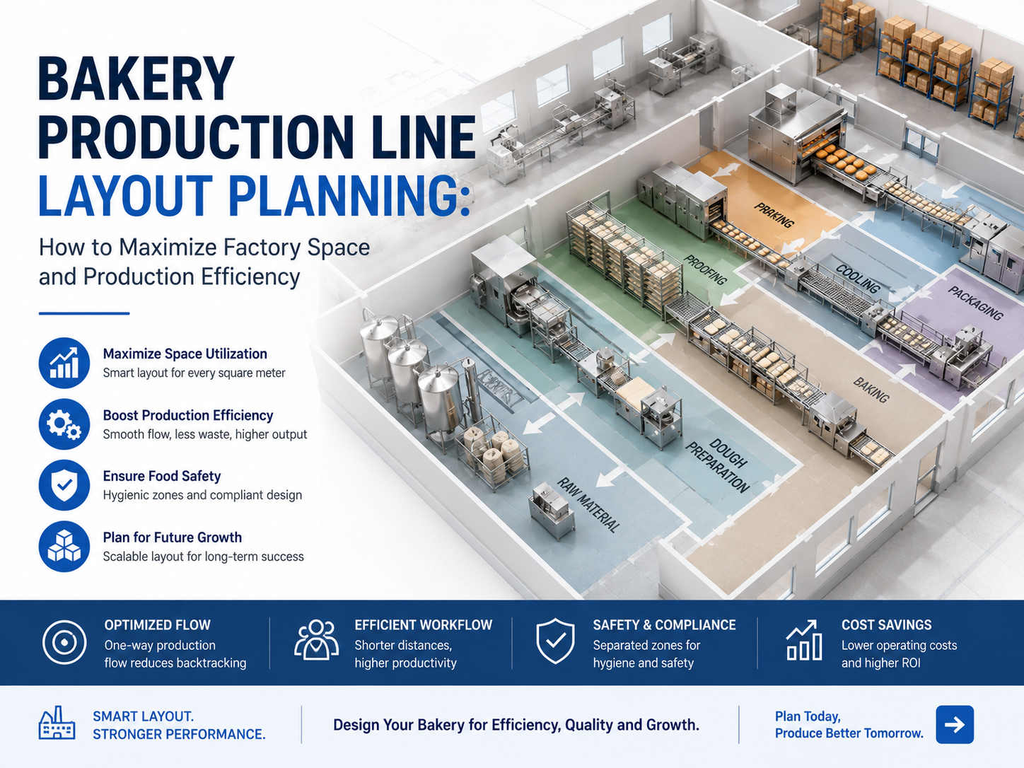 Bakery Production Line Layout Planning: How to Maximize Factory Space and Production Efficiency