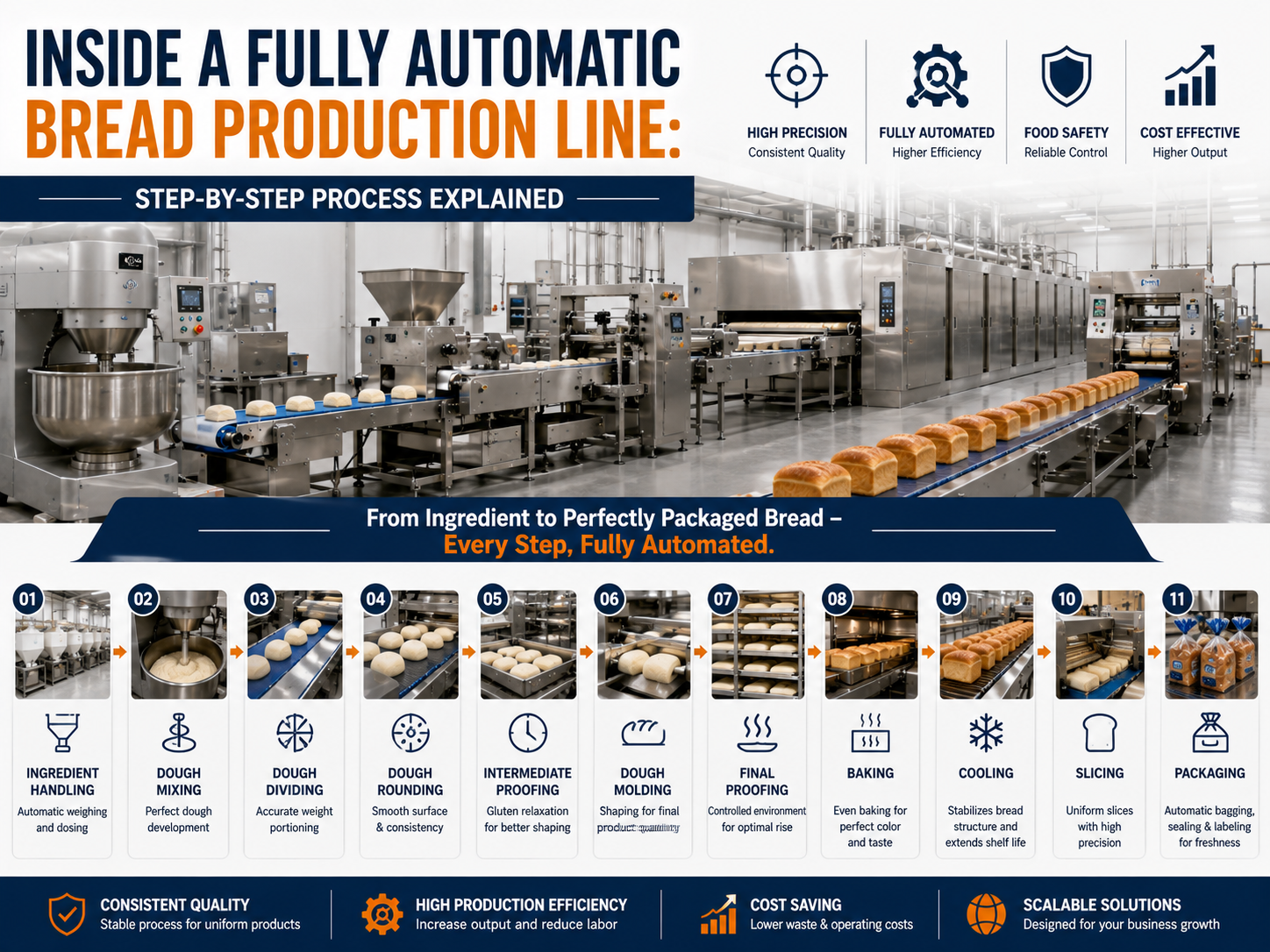 Inside a Fully Automatic Bread Production Line: Step-by-Step Process Explained