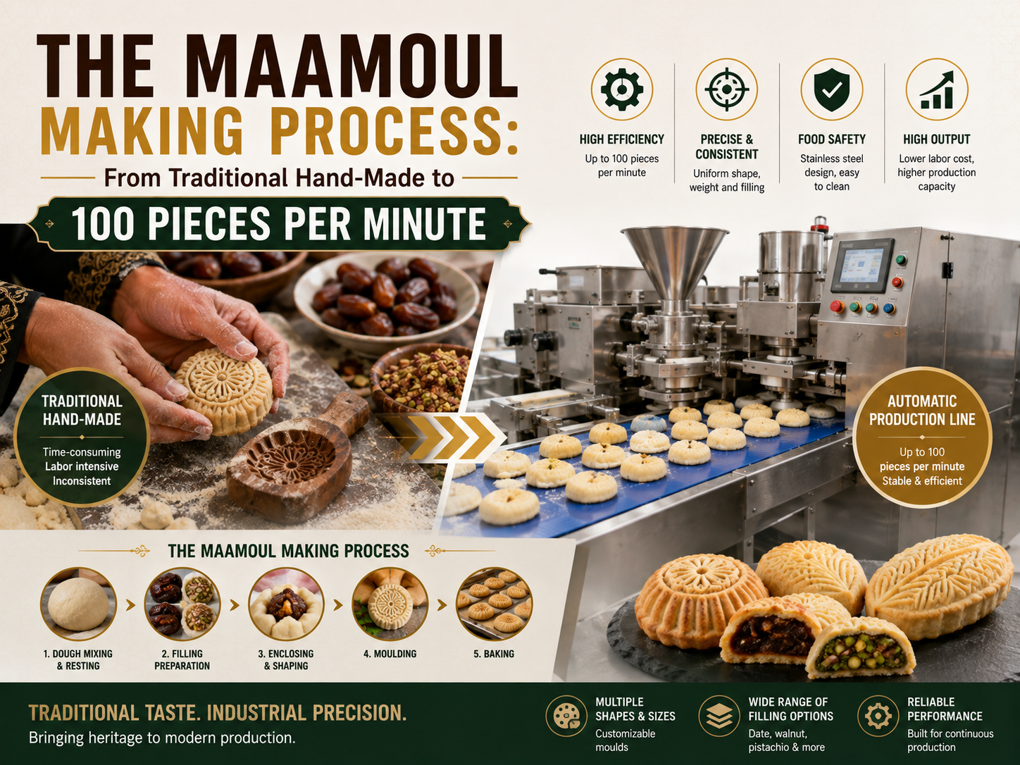 The Maamoul Making Process: From Traditional Hand-Made to 100 Pieces Per Minute