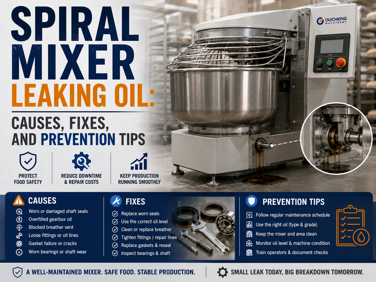 Spiral Mixer Leaking Oil: Causes, Fixes, and Prevention Tips