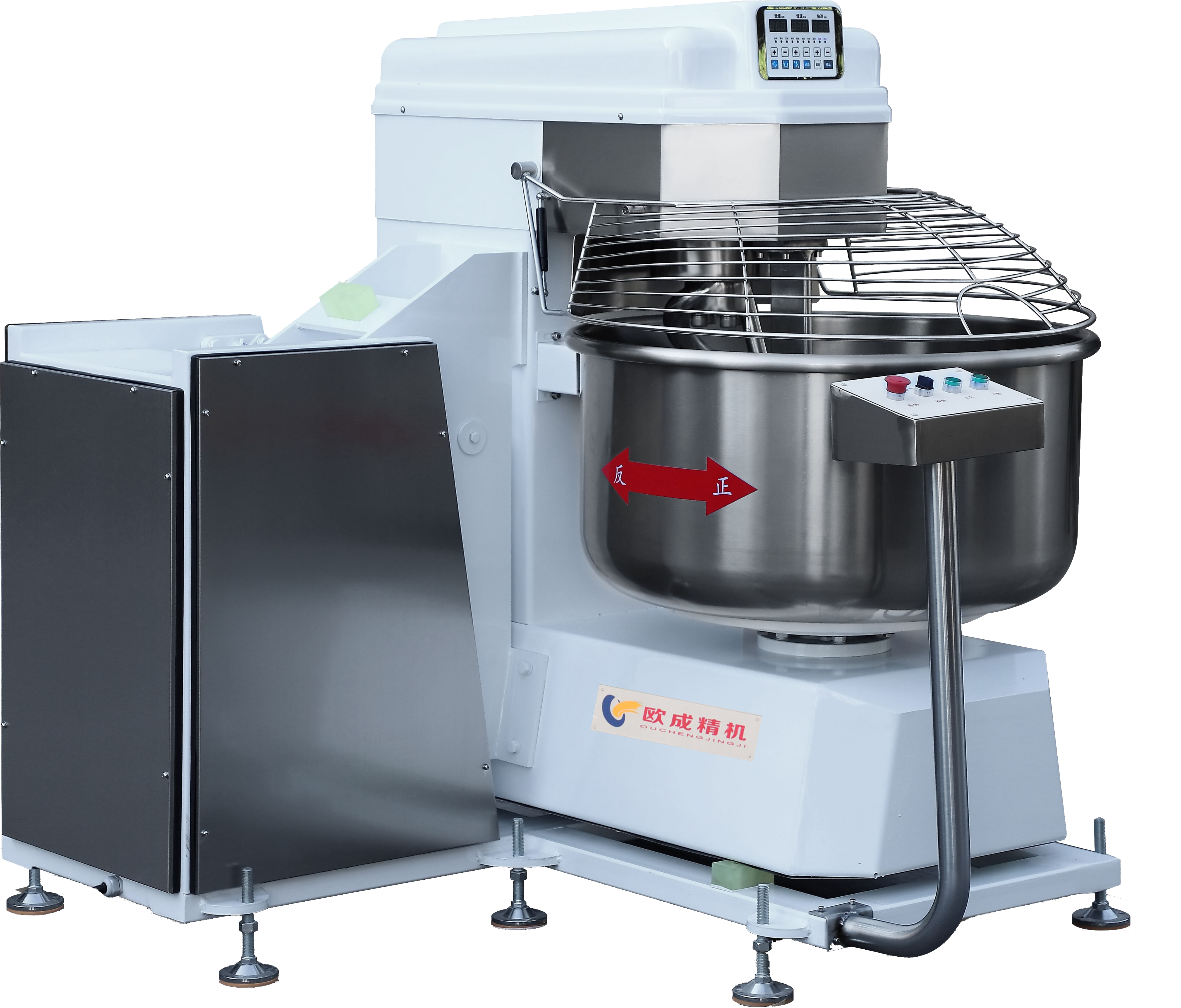 OC-50F Fully Automatic Cylinder Turning Dough Mixer | 50-150KG Commercial Spiral Mixer Oucheng Machinery