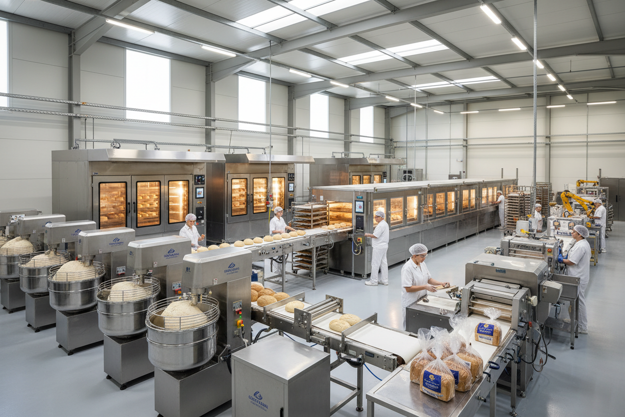 工厂烘焙生产流水线