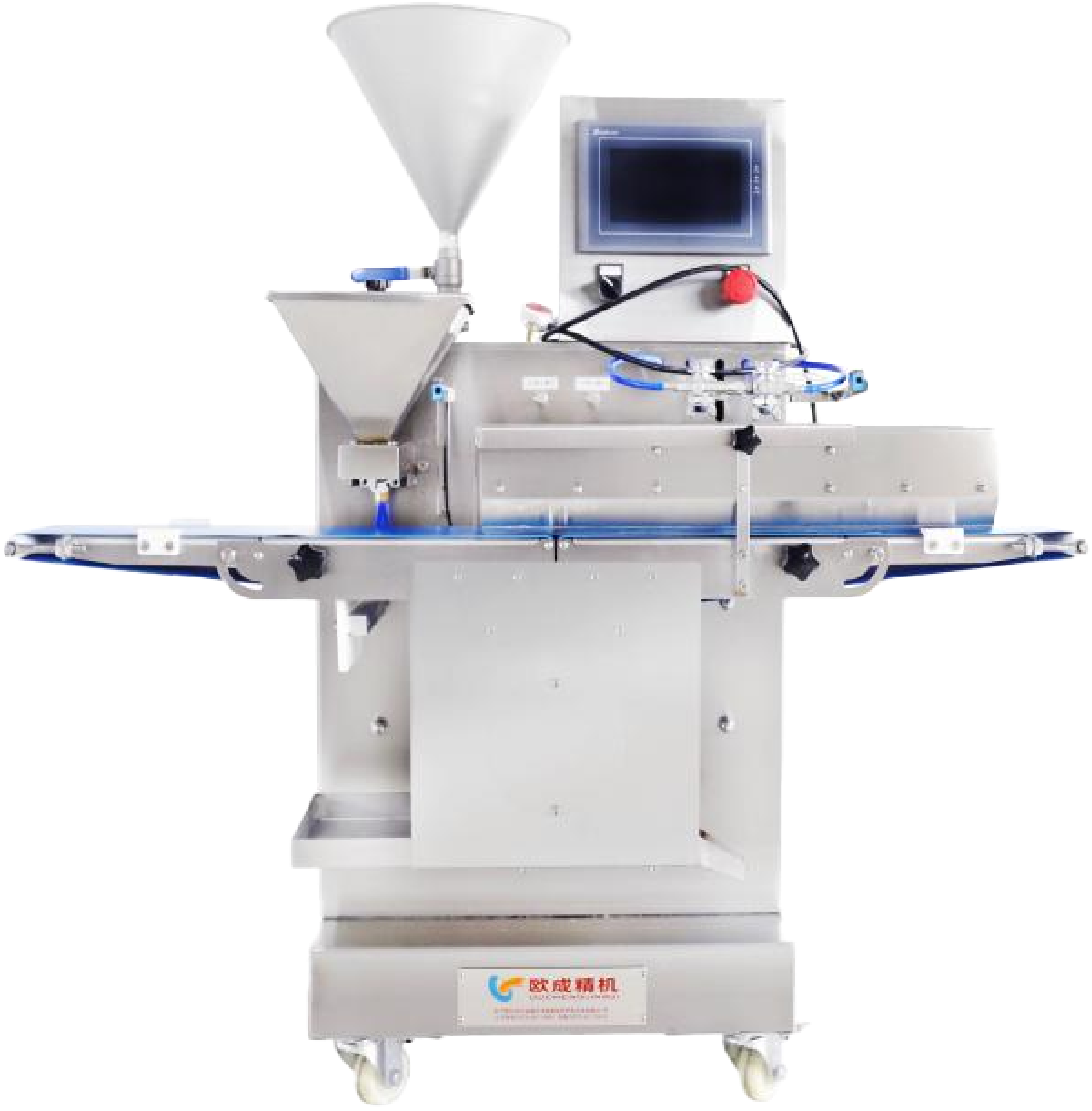 OC-805 Sesame Sprinkling and Egg Spraying Machine | Automatic Topping System 20-100 Pcs/Min Oucheng Machinery