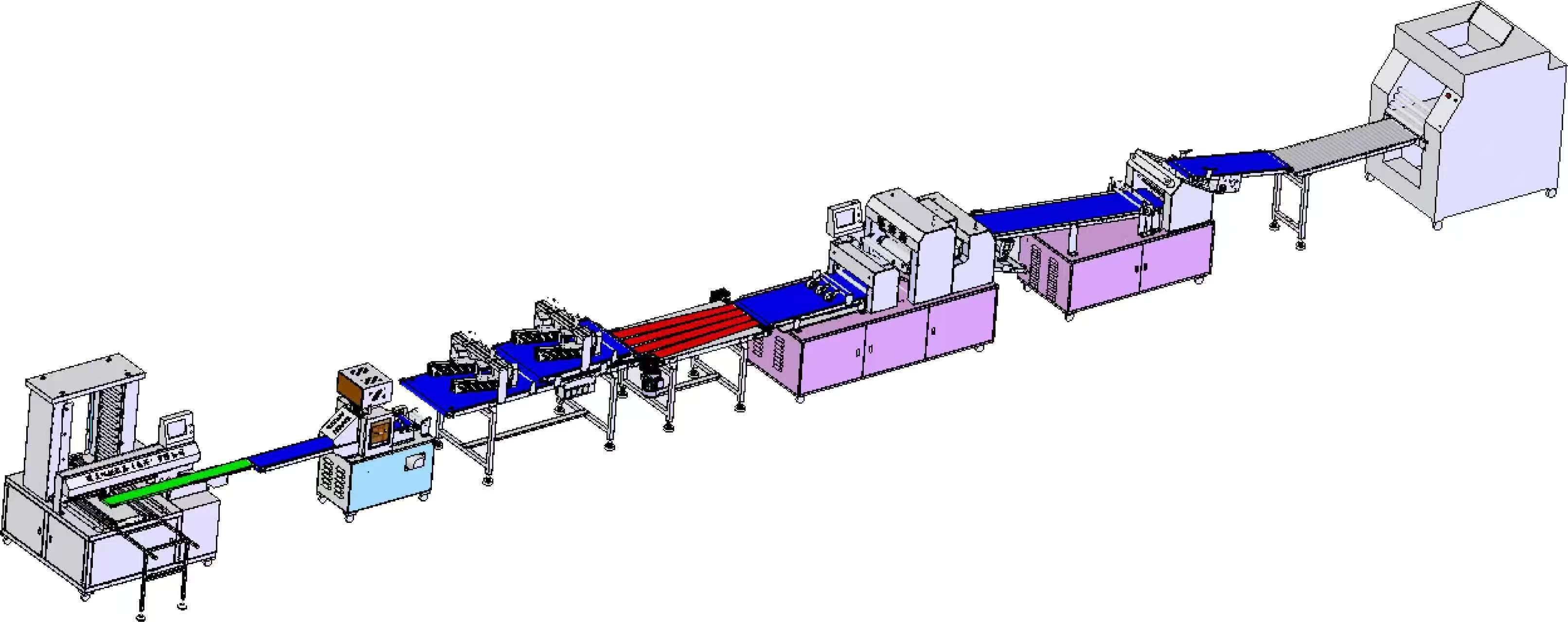 OC-1568G 4-Row High Capacity Bread Production Line | Production Line Oucheng Machinery