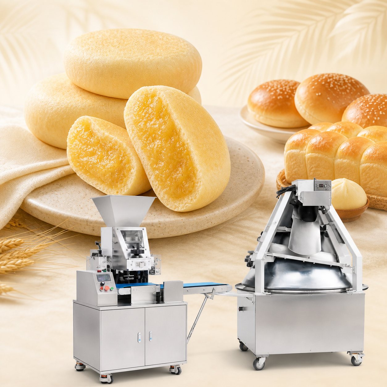 Oucheng bun, filled-cake, and bread machinery for a Southeast Asia production-line project