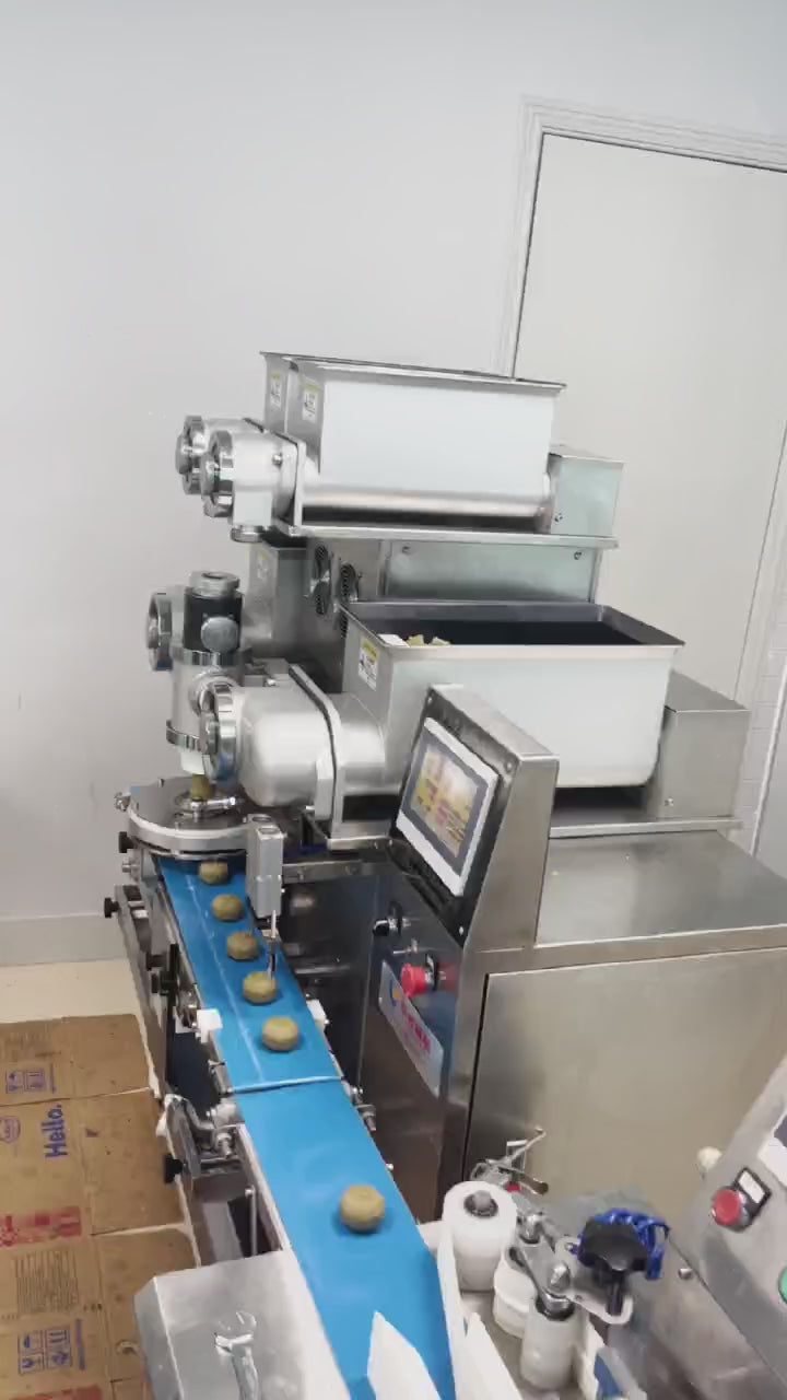 OC-123 Gold-Inlaid Jade Covering Machine | Automatic Filled Pastry Encrusting 20-93 Pcs/Min